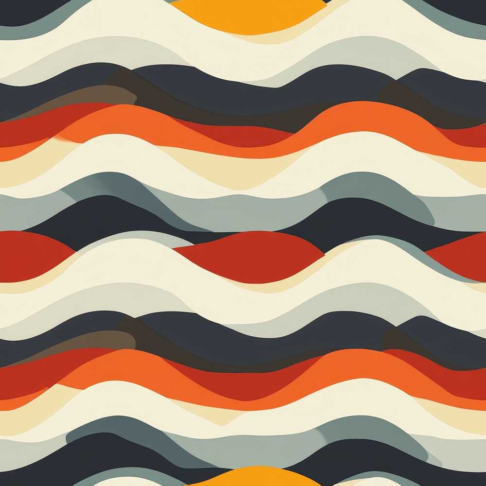 Layered Wave Stripes Minimal Pattern Repeat Decorative Design