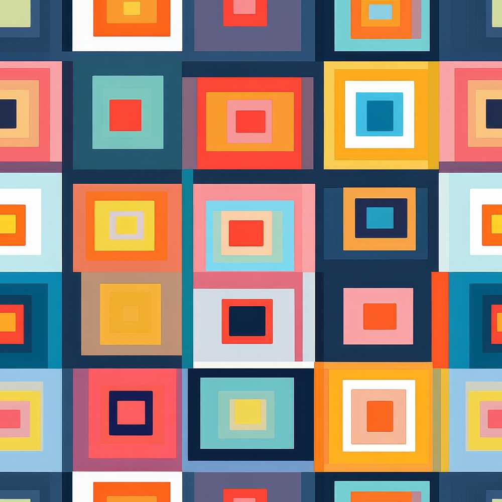 Layered Square Geometric Pattern Repeat Decorative Design