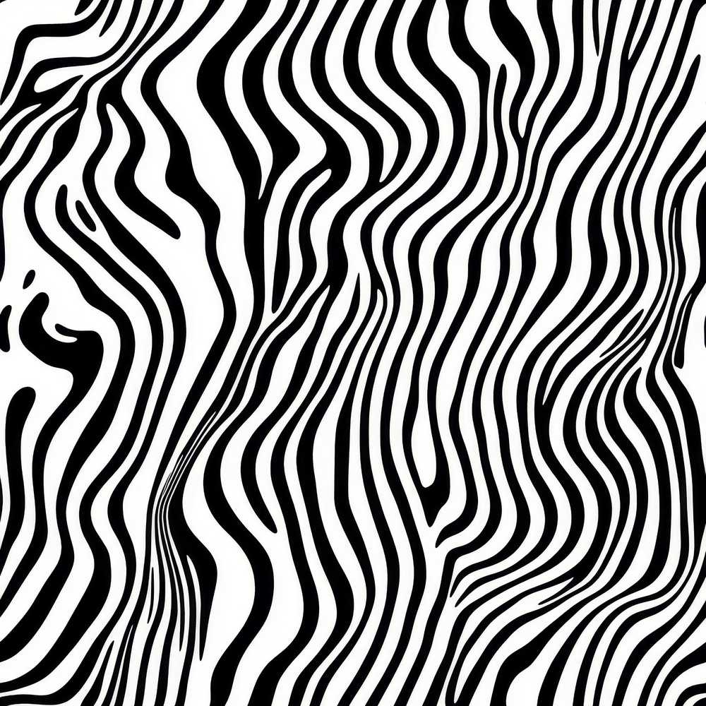 Minimal Black White Wavy Line Pattern Decorative Repeat