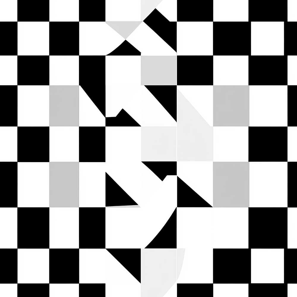 Modern Black White Distorted Check Pattern Repeat Decorative