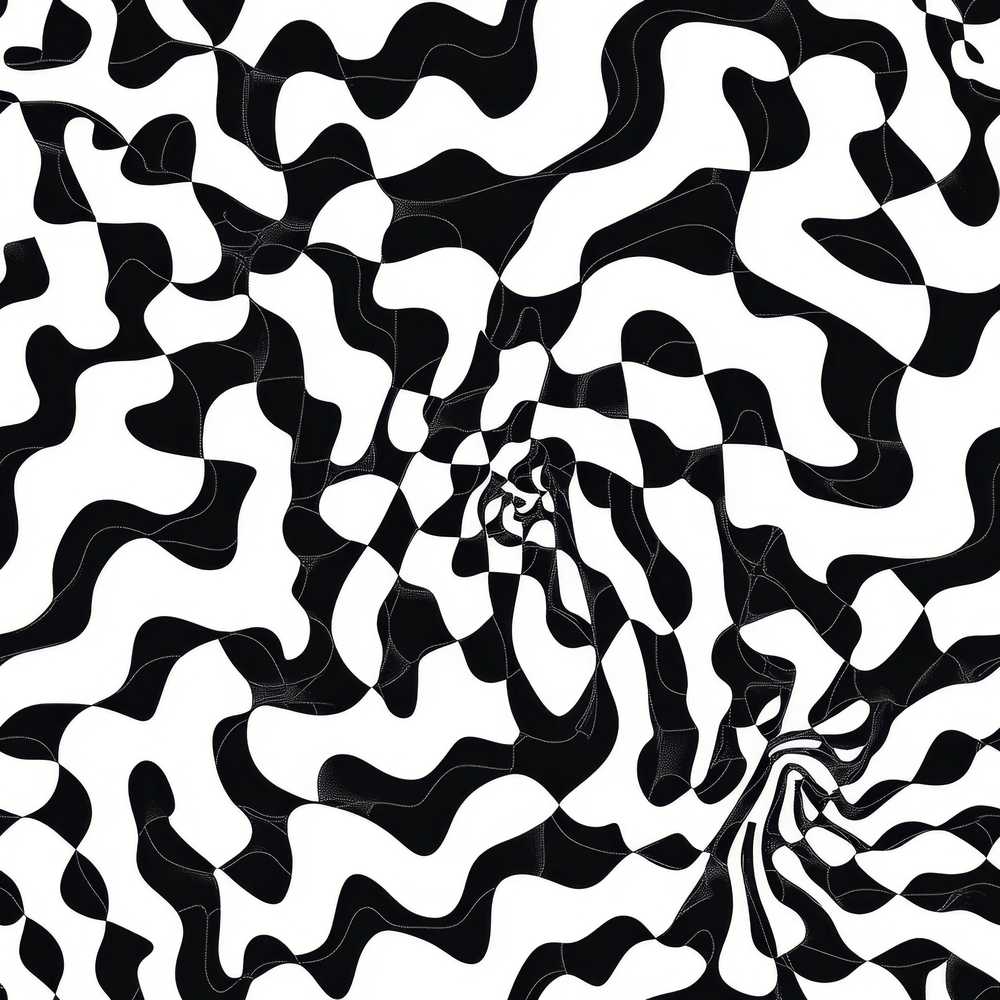 Black White Geometric Maze Abstract Art Texture Pattern
