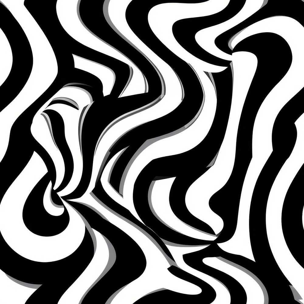 Black White Zebra Wave Optical Abstract Art Texture