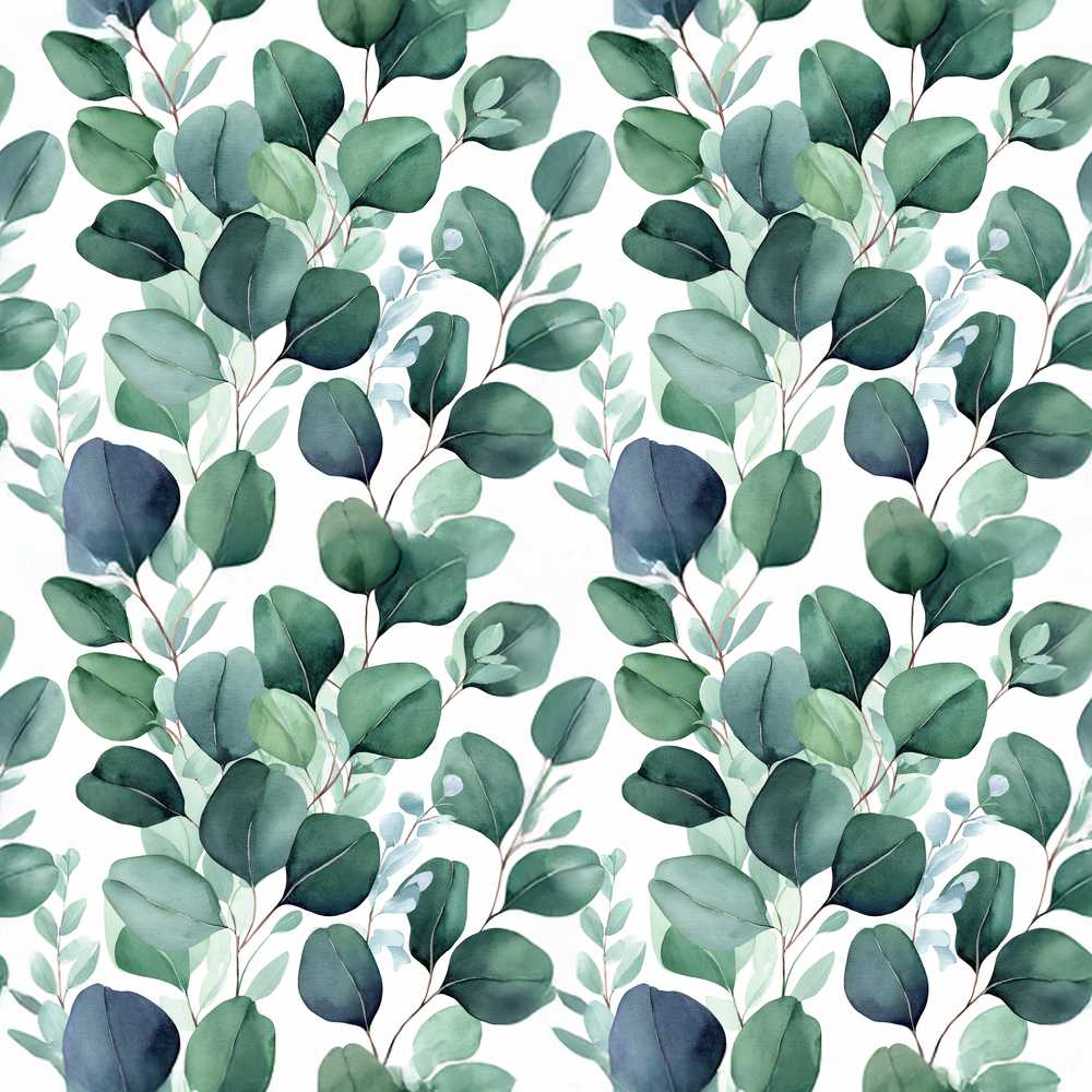 Watercolor Eucalyptus Leaves Soft Botanical Wildflower Pattern