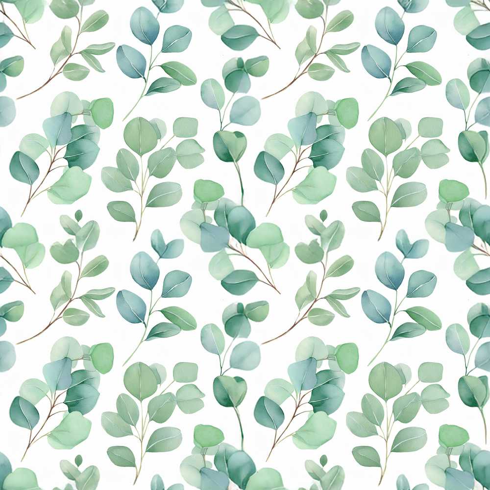 Muted Green Eucalyptus Branches Minimal Decorative Repeat Pattern