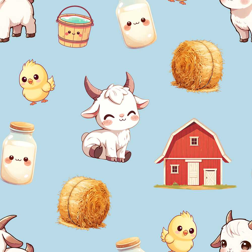 Cute Baby Goat Barn Hay Milk Farm Decorative