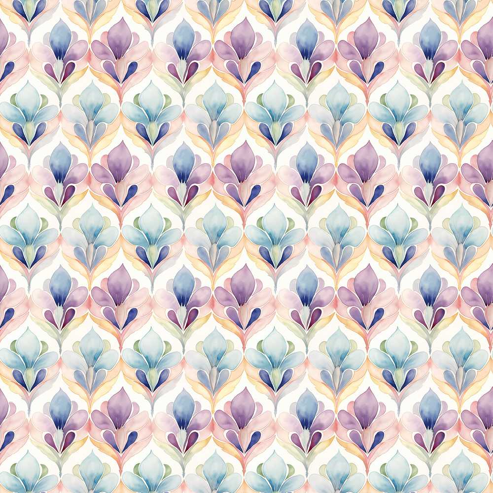 Pastel Watercolor Floral Petal Wildflower Pattern Botanical