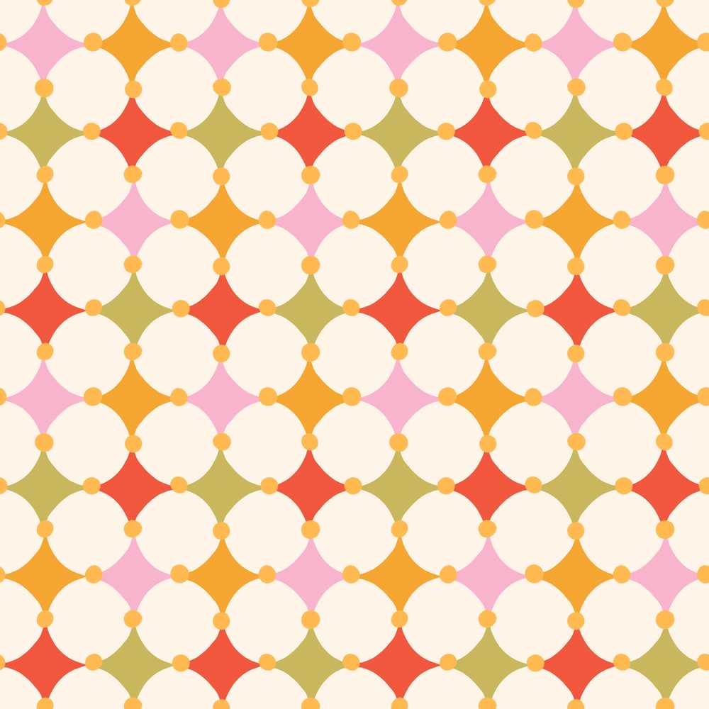 Pastel Circle and Diamond Geometric Repeat Pattern Decorative
