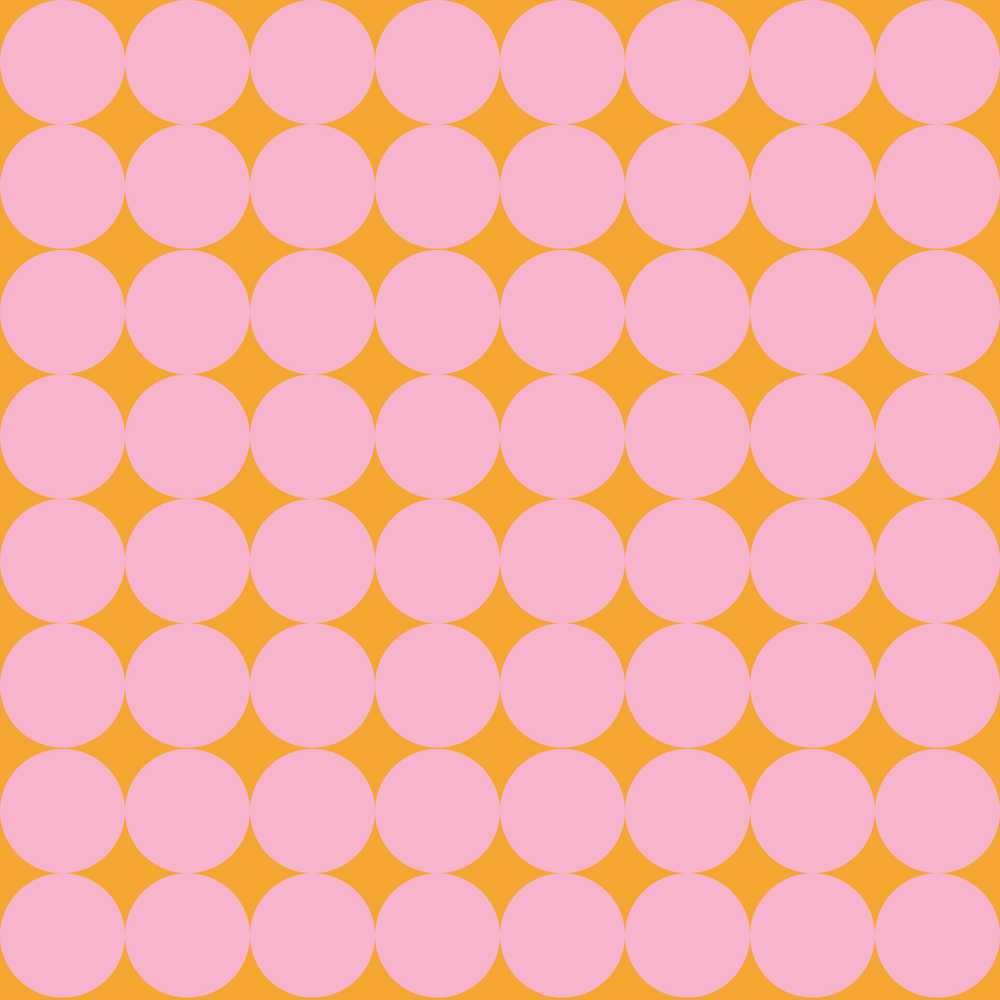 Pink and Mustard Circle Tile Decorative Repeat Pattern