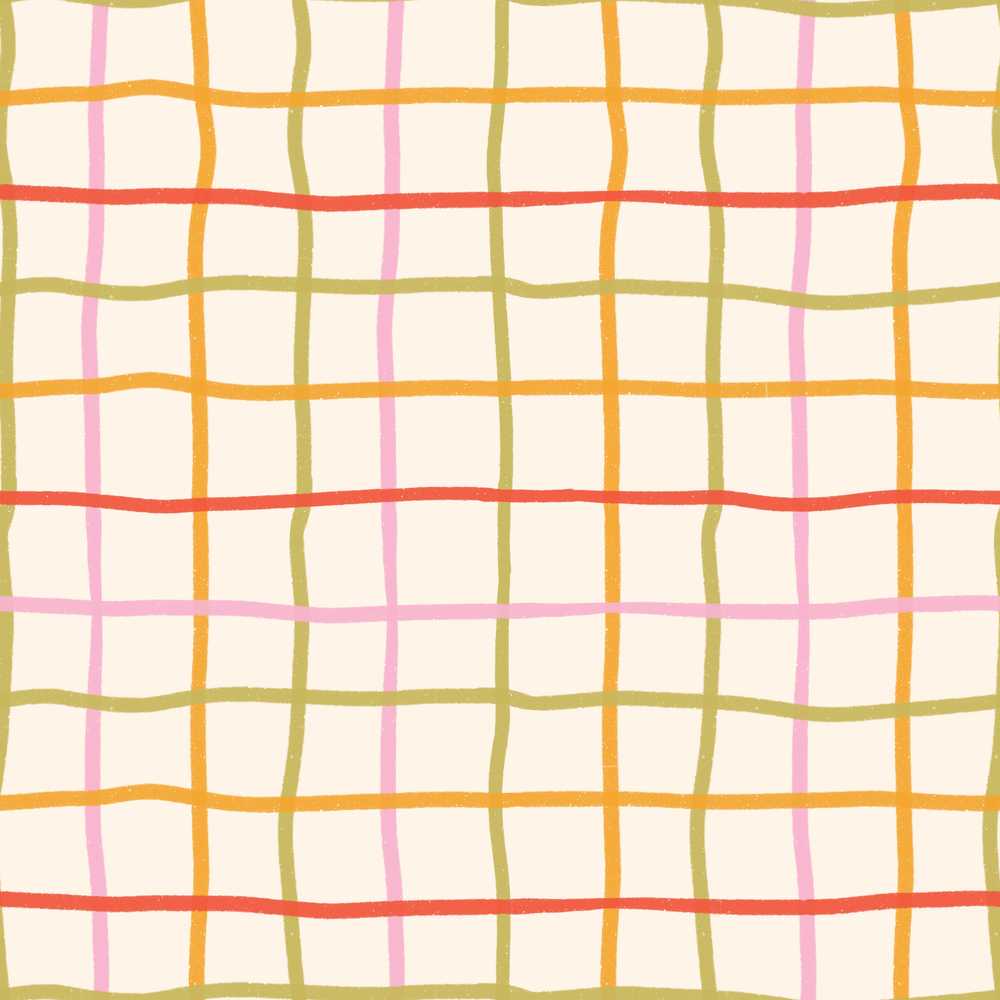 Hand Drawn Wavy Grid Lines Pastel Decorative Repeat