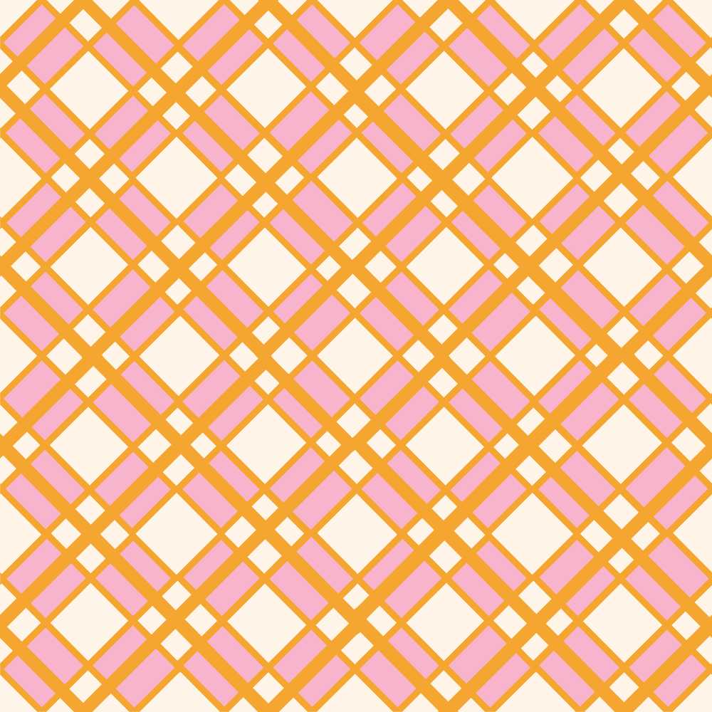 Layered Orange Pink Lattice Geometric Repeat Pattern Decorative