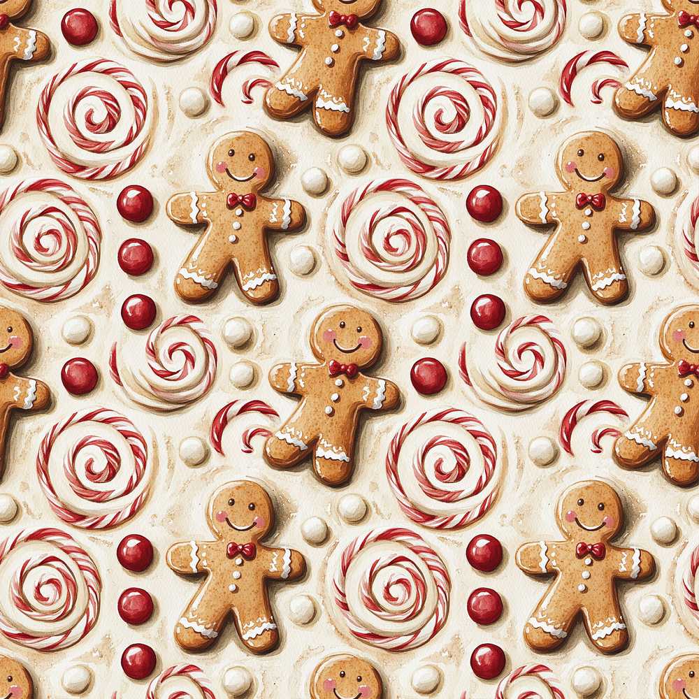 Cute Gingerbread Cookies with Swirl Candies and Bows