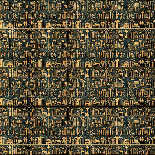 Ancient Hieroglyphics Symbols Decorative Art Repeat Pattern Design