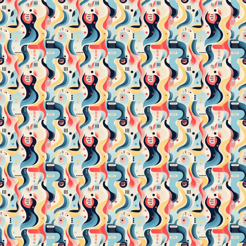 Abstract Wave Shapes Colorful Art Texture Pattern Design