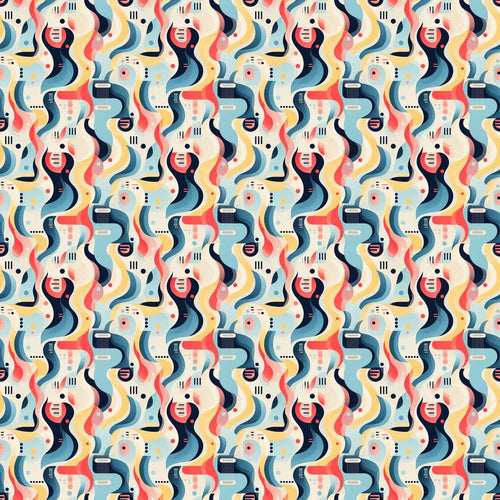 Abstract Wave Shapes Colorful Art Texture Pattern Design