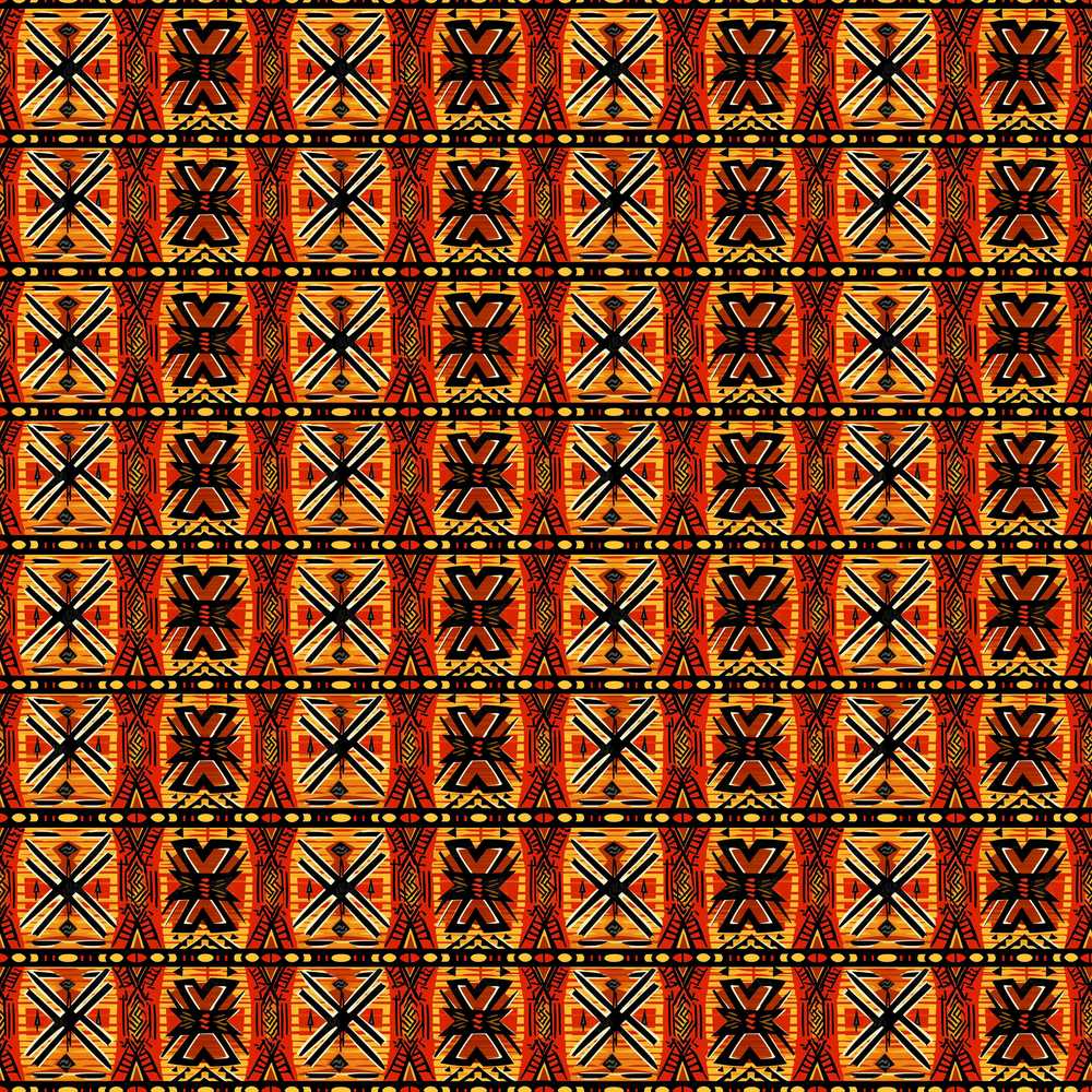 African Tribal Abstract Bold Red Pattern Art Texture