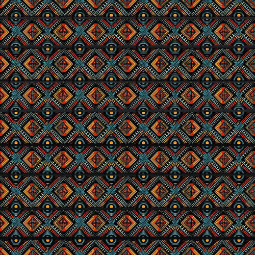 African Tribal Geometric Diamond Pattern Repeat Decorative Design