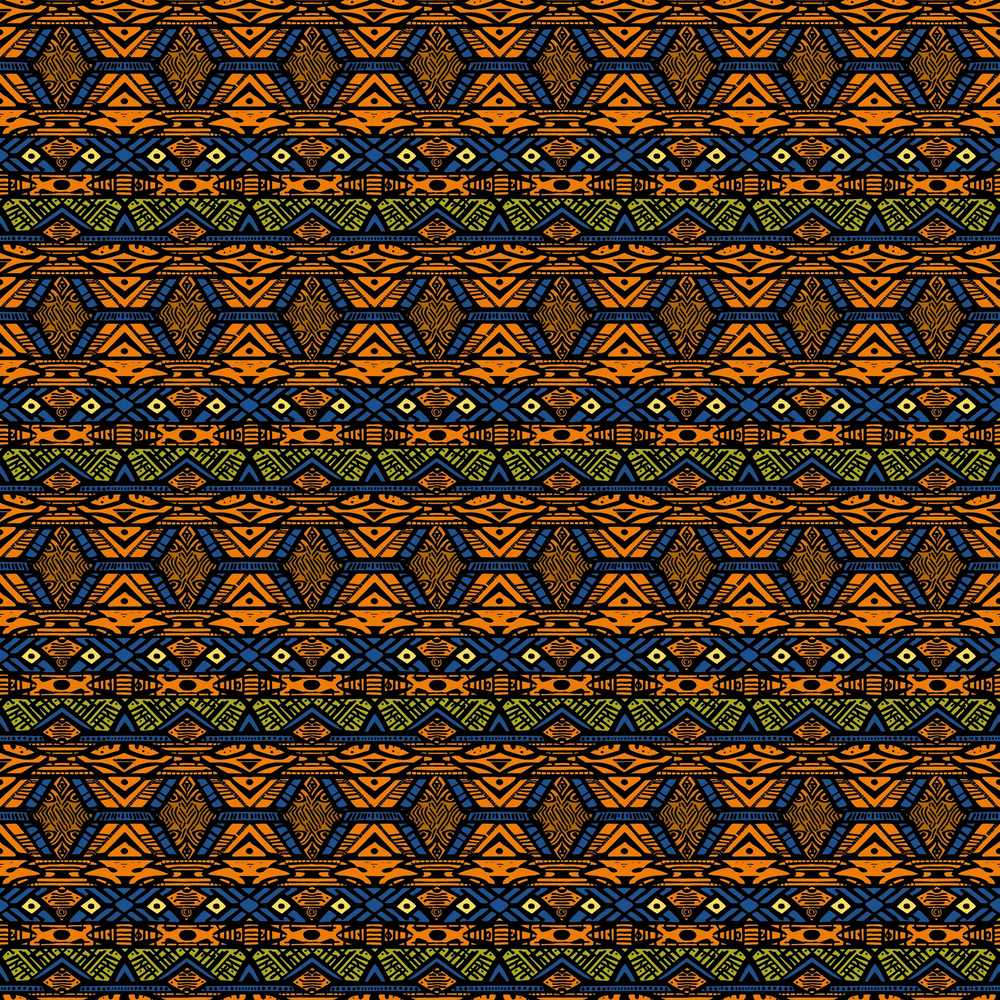 African Tribal Stripe Geometric Pattern Repeat Decorative Design