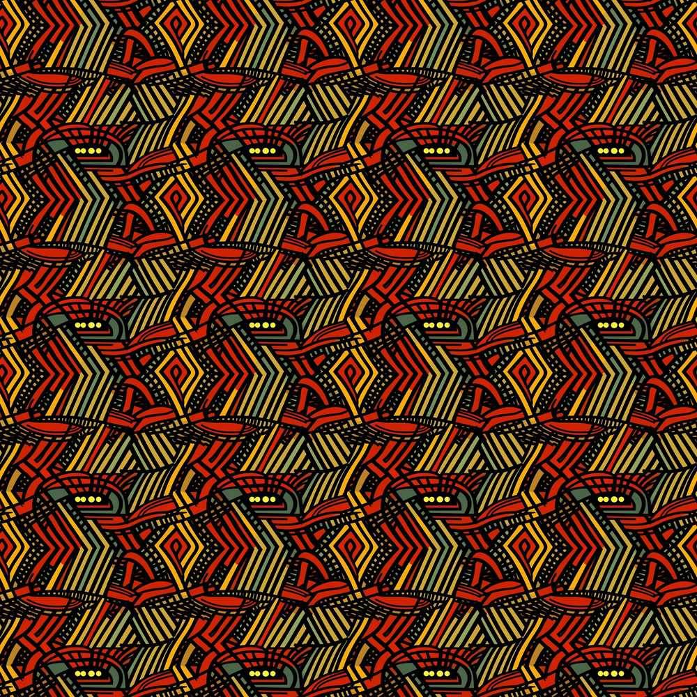 African Tribal Wavy Line Abstract Pattern Art Texture