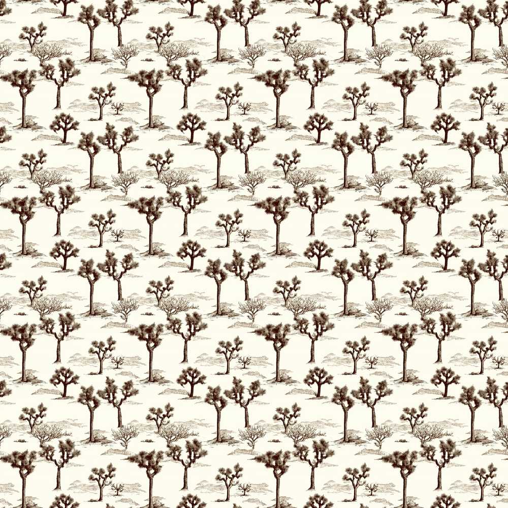 Vintage Desert Trees Sketch Decorative Repeat Pattern Design