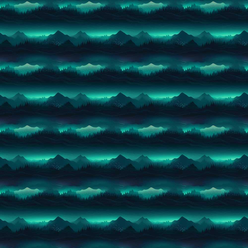 Mystic Mountain Forest Layers Decorative Repeat Pattern Design