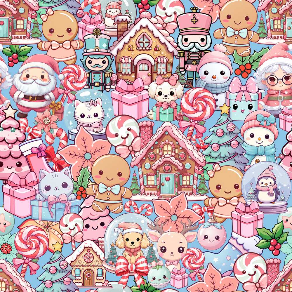 Cute Kawaii Christmas Gingerbread Snowman Candy Gift Festive
