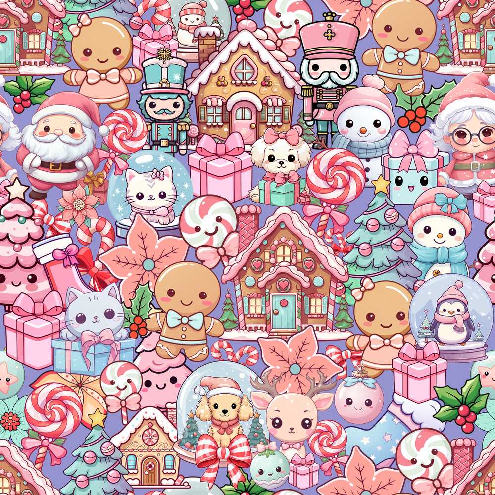 Cute Kawaii Christmas Gingerbread Festive Treats Holiday Seasonal