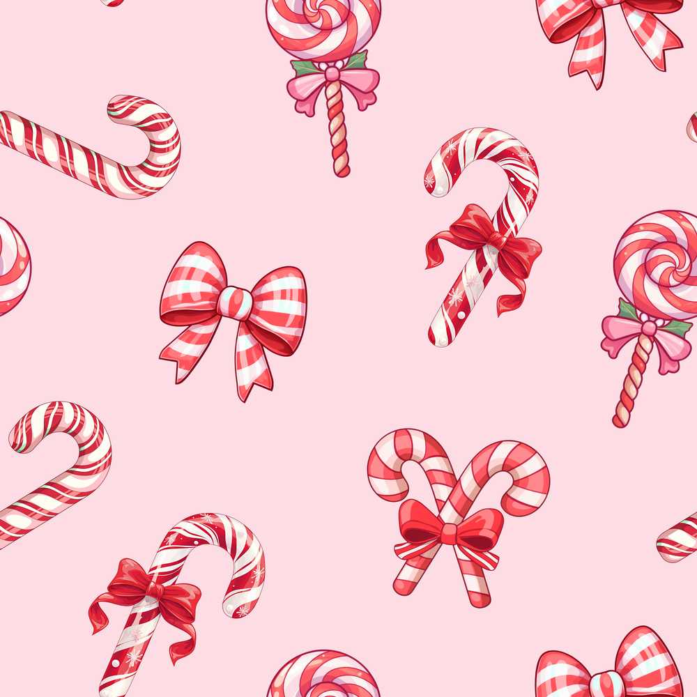 Cute Christmas Candy Cane Ribbon Bow Soft Pink