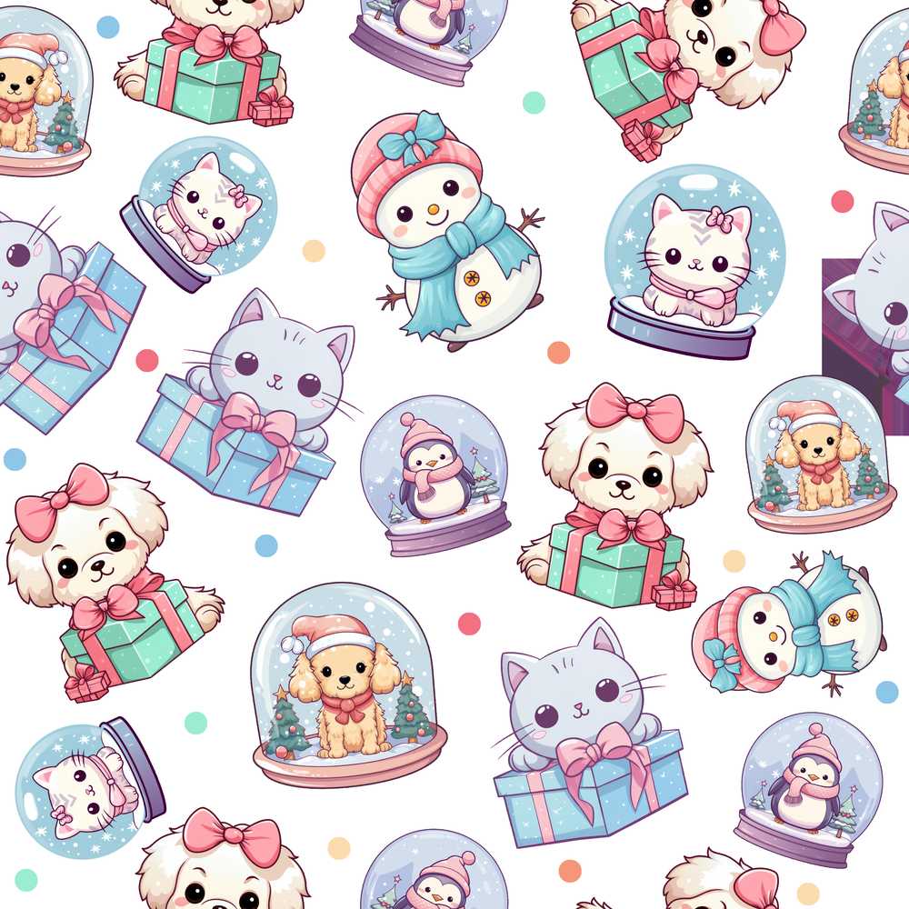 Cute Christmas Pets Snow Globe Snowman Gift Boxes