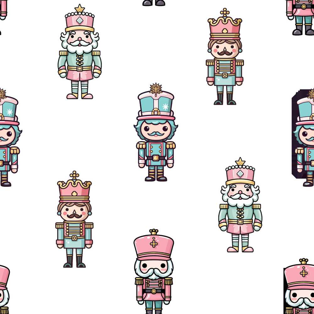 Cute Nutcracker Soldier Toy King Pastel Christmas Festive
