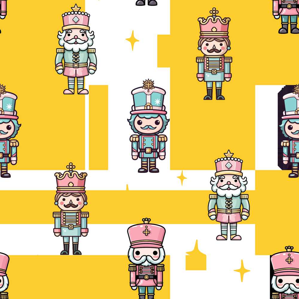 Cute Nutcracker Soldier Toy King with Star Sparkle Christmas
