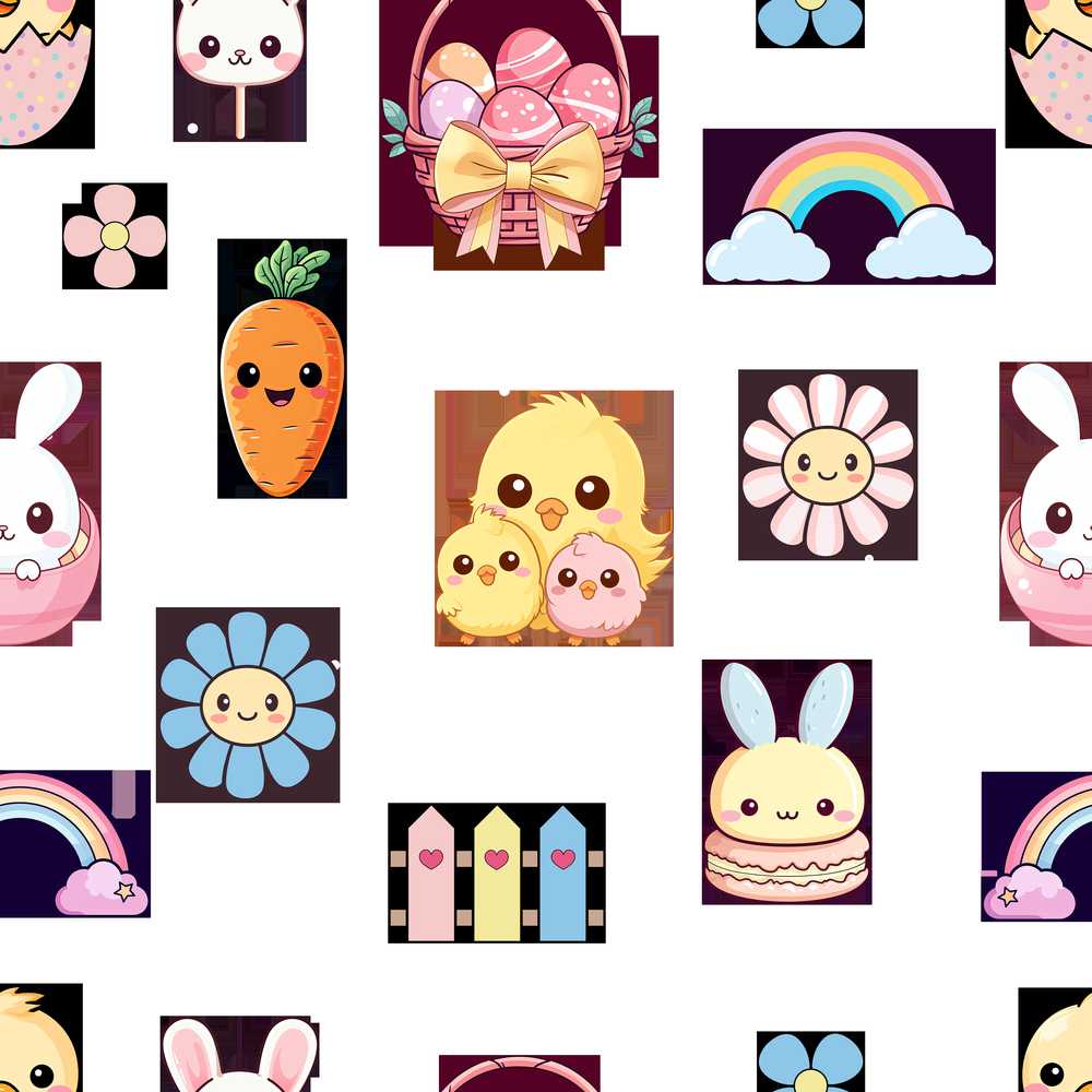 Cute Bunny Donut Popsicle Sweet Dessert Kawaii Illustration
