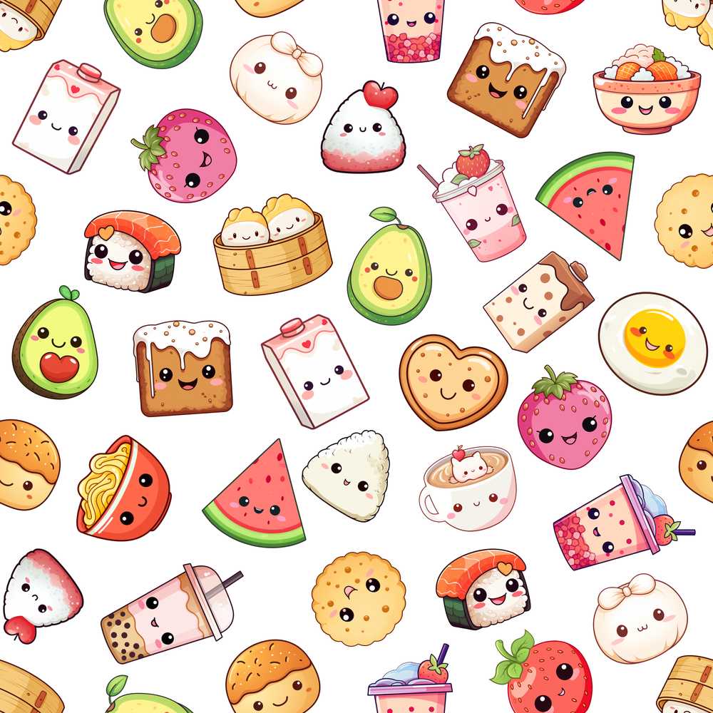 Kawaii Food Collection Cute Sushi Fruit Drinks Cartoon