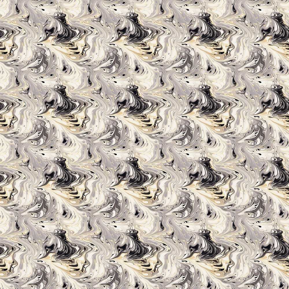 Neutral Beige Black Fluid Marble Abstract Swirl Art