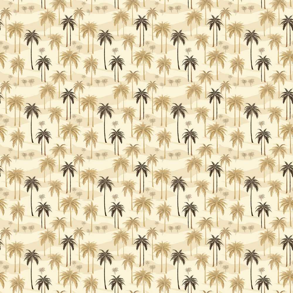 Vintage Palm Trees Desert Beige Tropical Decorative Repeat