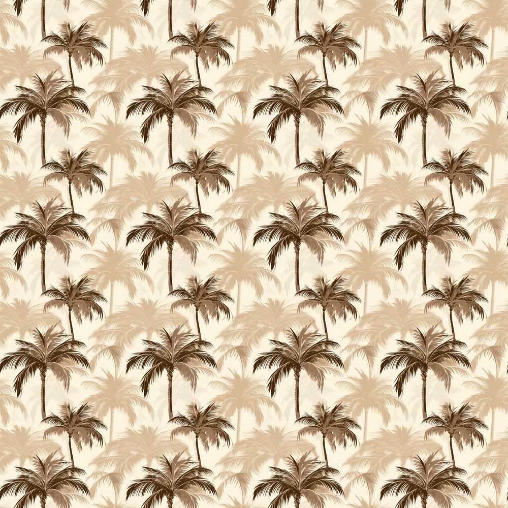 Brown Palm Trees Neutral Background Tropical Decorative Repeat