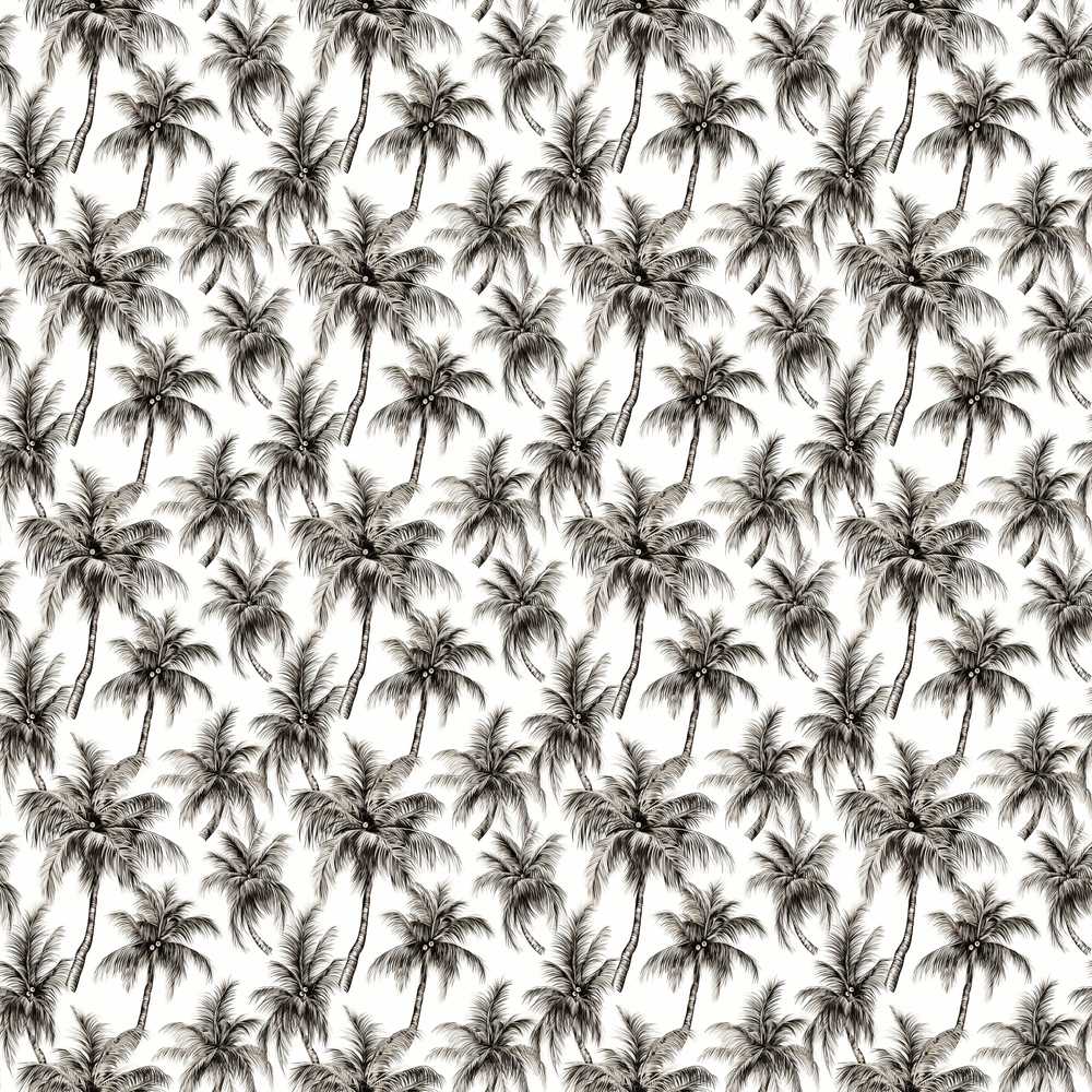 Black White Palm Trees Minimal Tropical Decorative Repeat