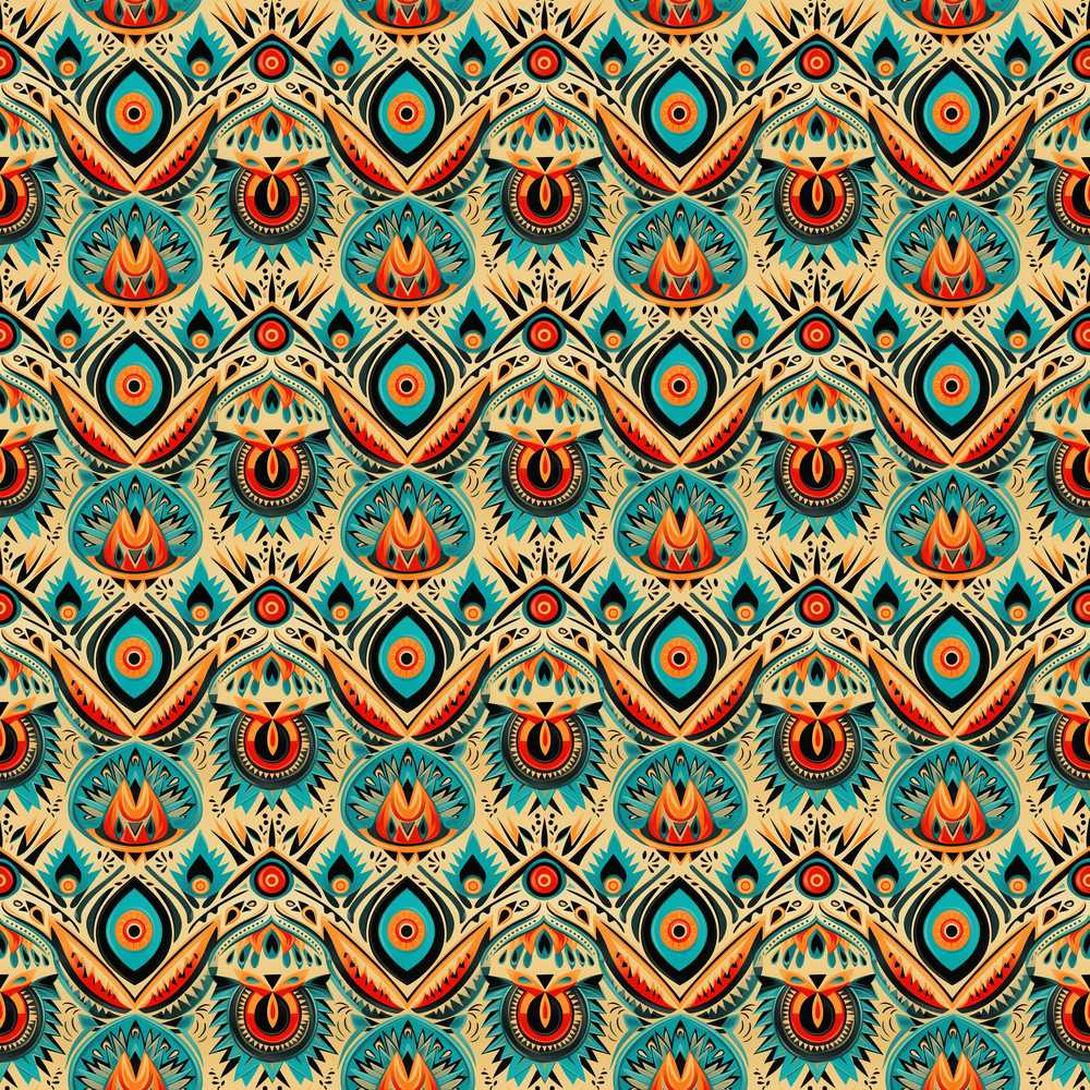 Tribal Geometric Boho Ethnic Pattern Repeat Decorative Design