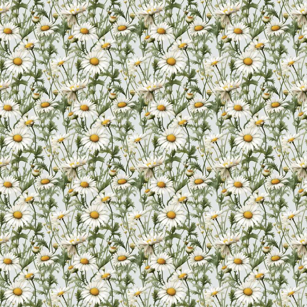 White Daisy Flower Garden Fresh Botanical Nature Wildflower Pattern