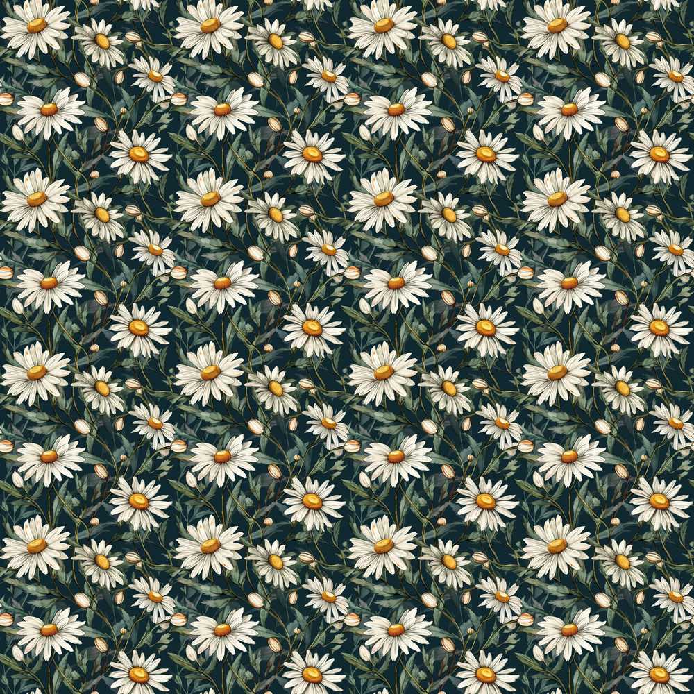 White Daisy Floral Elegant Botanical Garden Wildflower Pattern