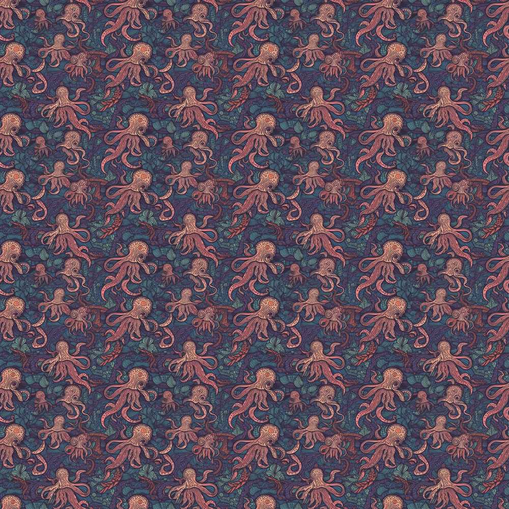 Colorful Octopus Sea Life Underwater Marine Theme Coastal