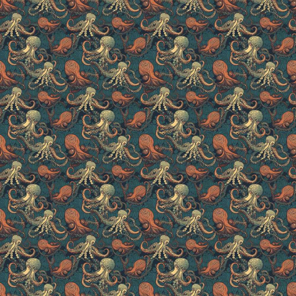 Decorative Octopus Marine Detailed Ocean Life Artwork Coastal