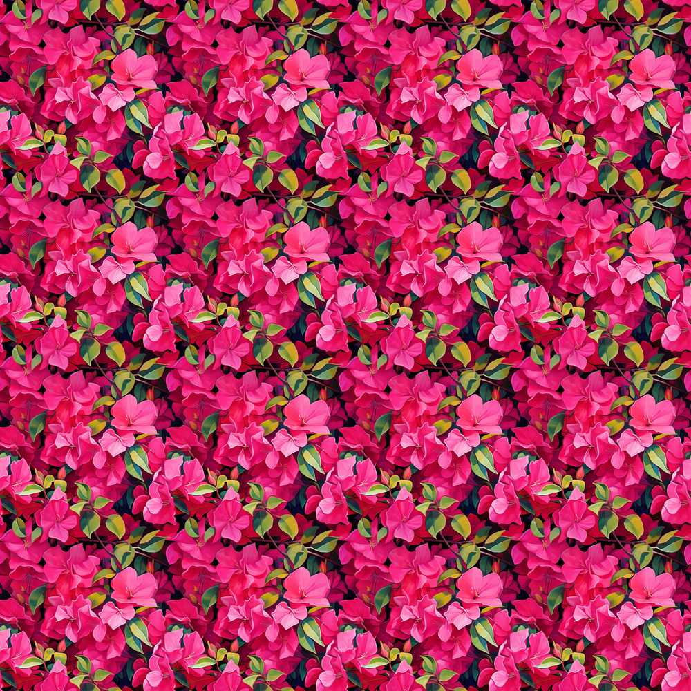Vibrant Pink Floral Garden Lush Blooming Flowers Wildflower Pattern