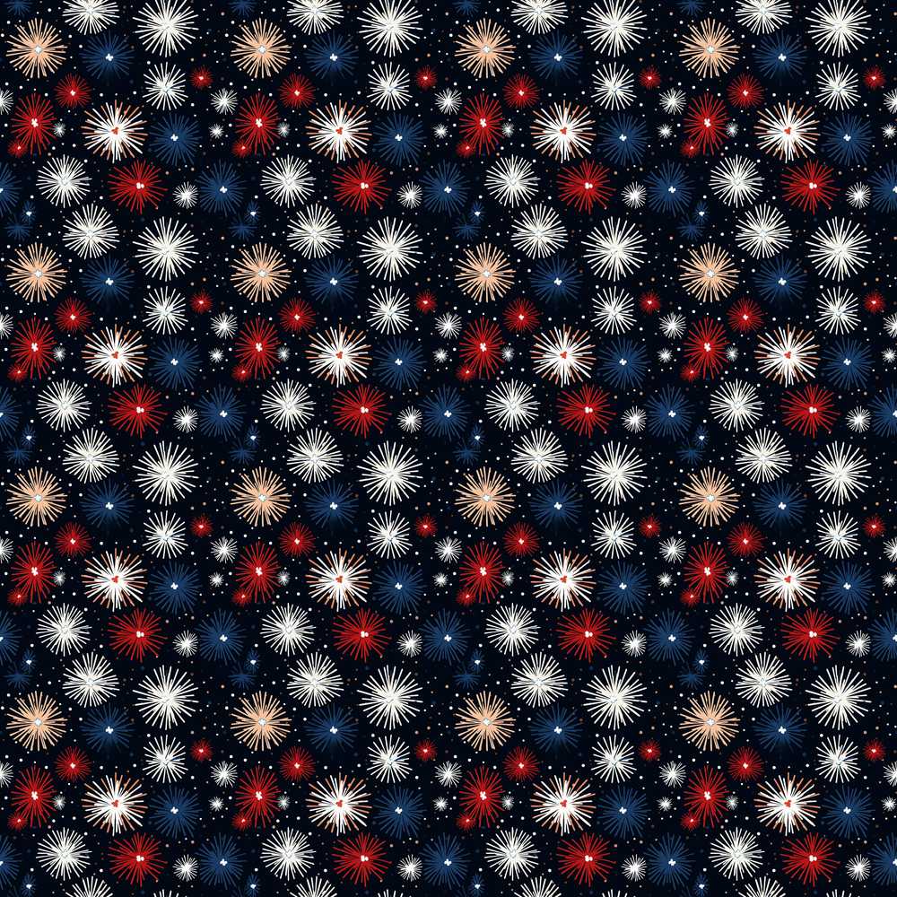 Classic Red White Blue Fireworks Patriotic Celebration Decorative