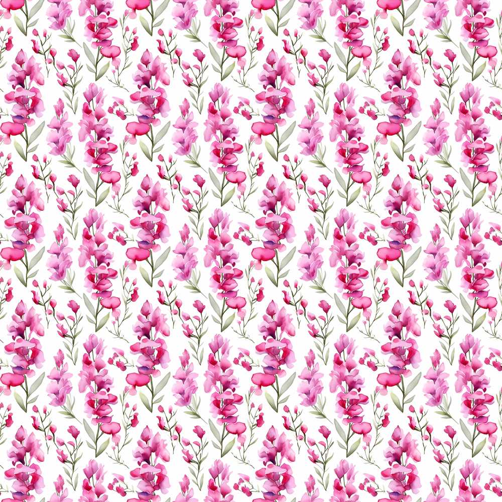 Pink Watercolor Blossom Floral Soft Romantic Wildflower Pattern Botanical