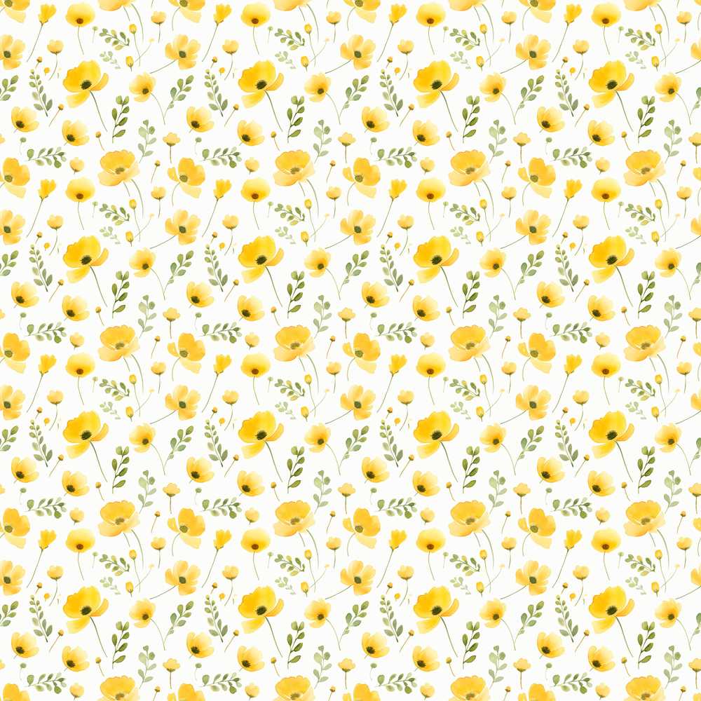 Soft Yellow Wildflower Botanical Light Spring Pattern