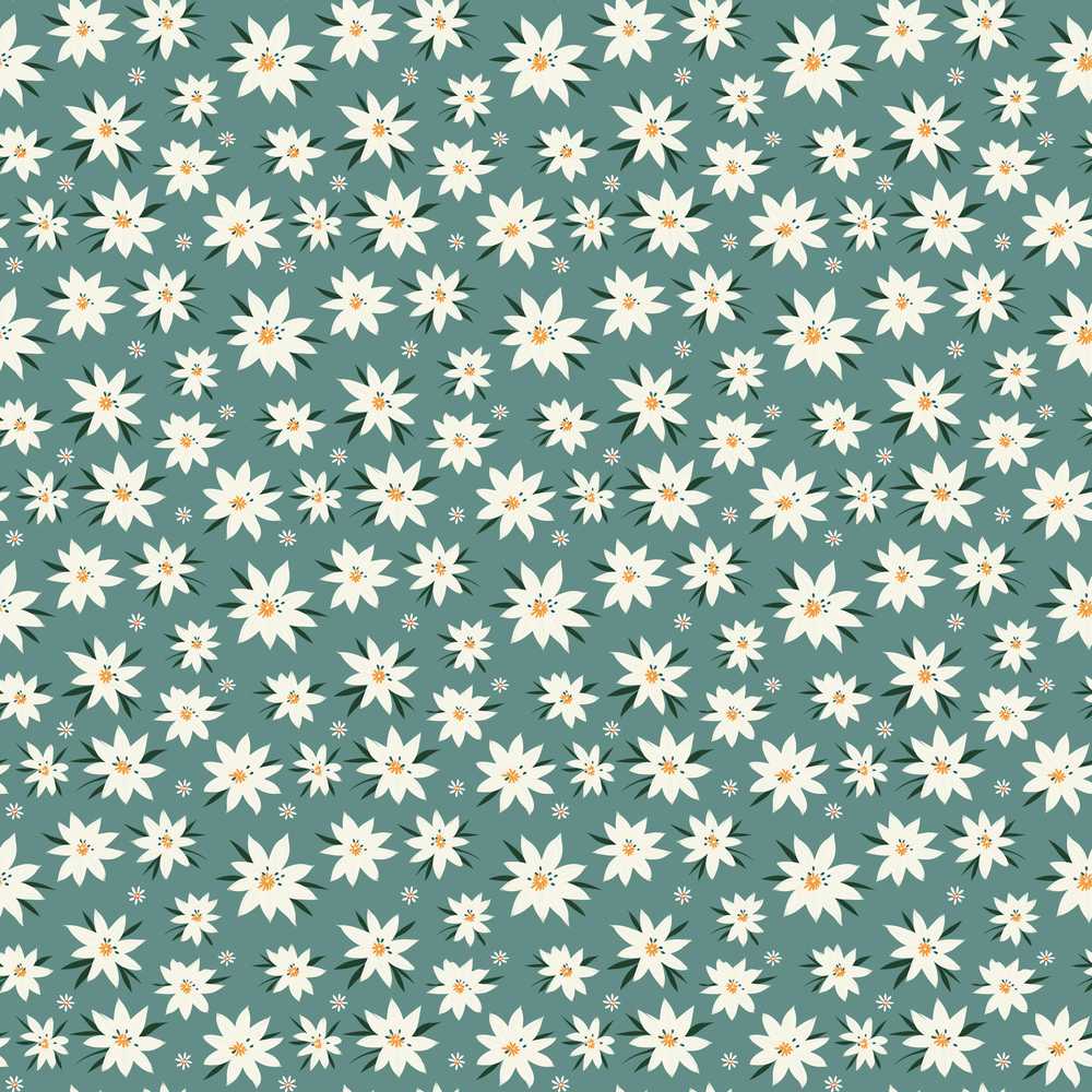 Minimal White Daisy Flowers Sage Green Simple Floral Wildflower
