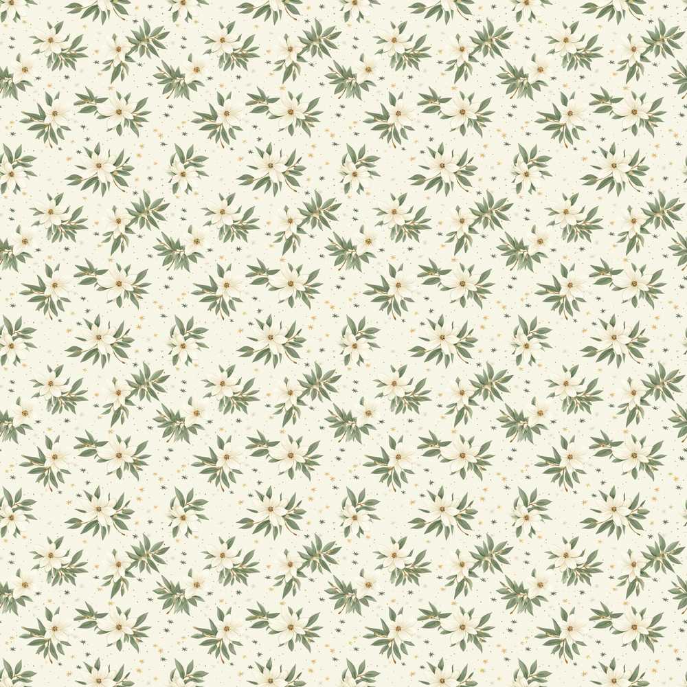 Soft White Floral Sprigs Cream Background Elegant Botanical Wildflower