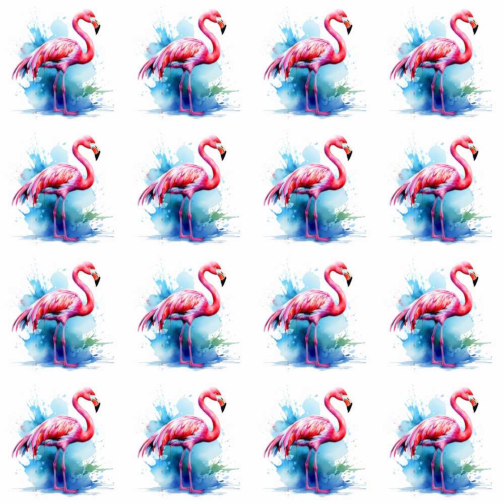 Pink Flamingo Watercolor Splash Tropical Bird Art Decorative