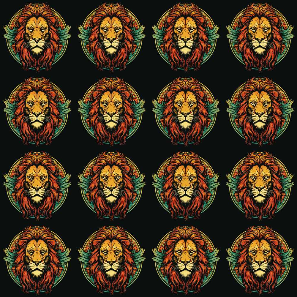 Majestic Lion Crest with Wings on Dark Background