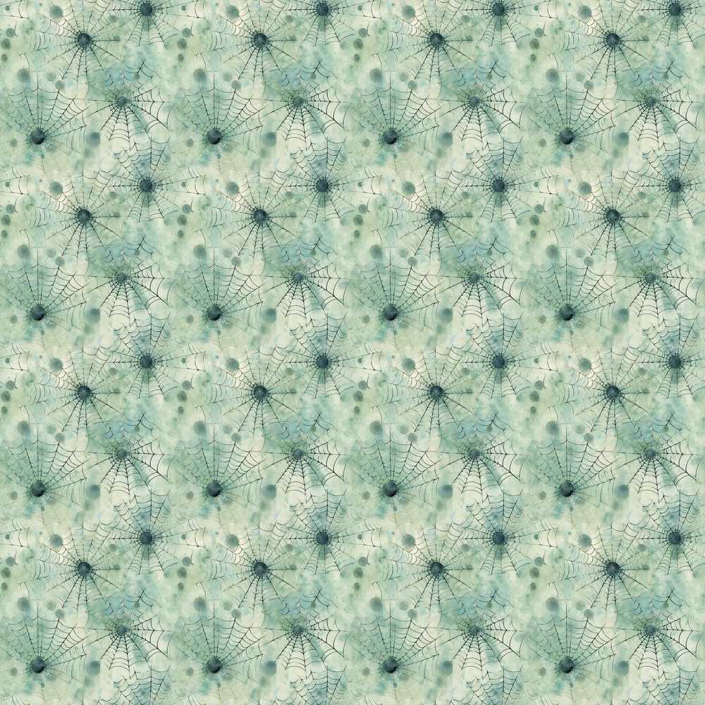 Soft Green Watercolor Spider Web Pattern Artistic Texture